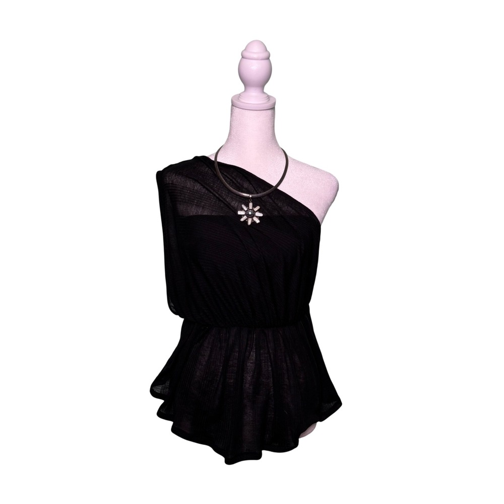 Free People One Shoulder Top Women's Size XS Black